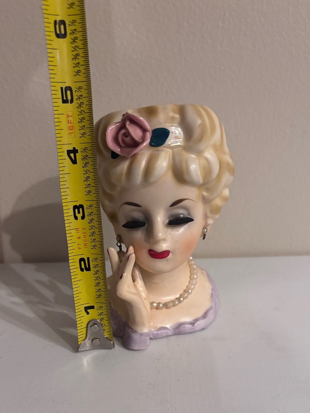 Vintage 1961 Inarco Lady Head Vase - Picture 6 of 6